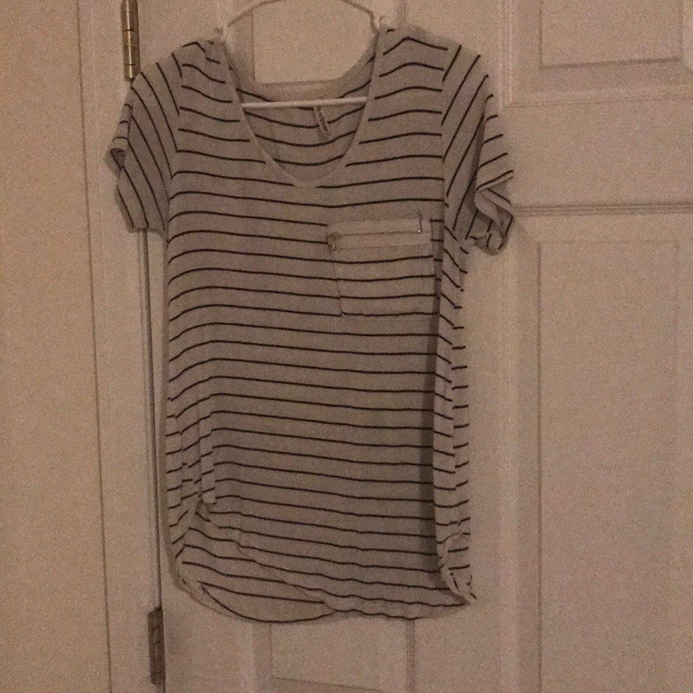 black and white striped shirt